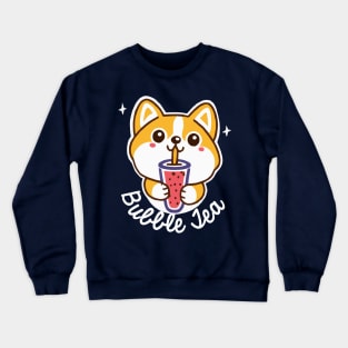 Corgi Bubble Tea Dog Owner Welsh Corgi Funny Dog Crewneck Sweatshirt